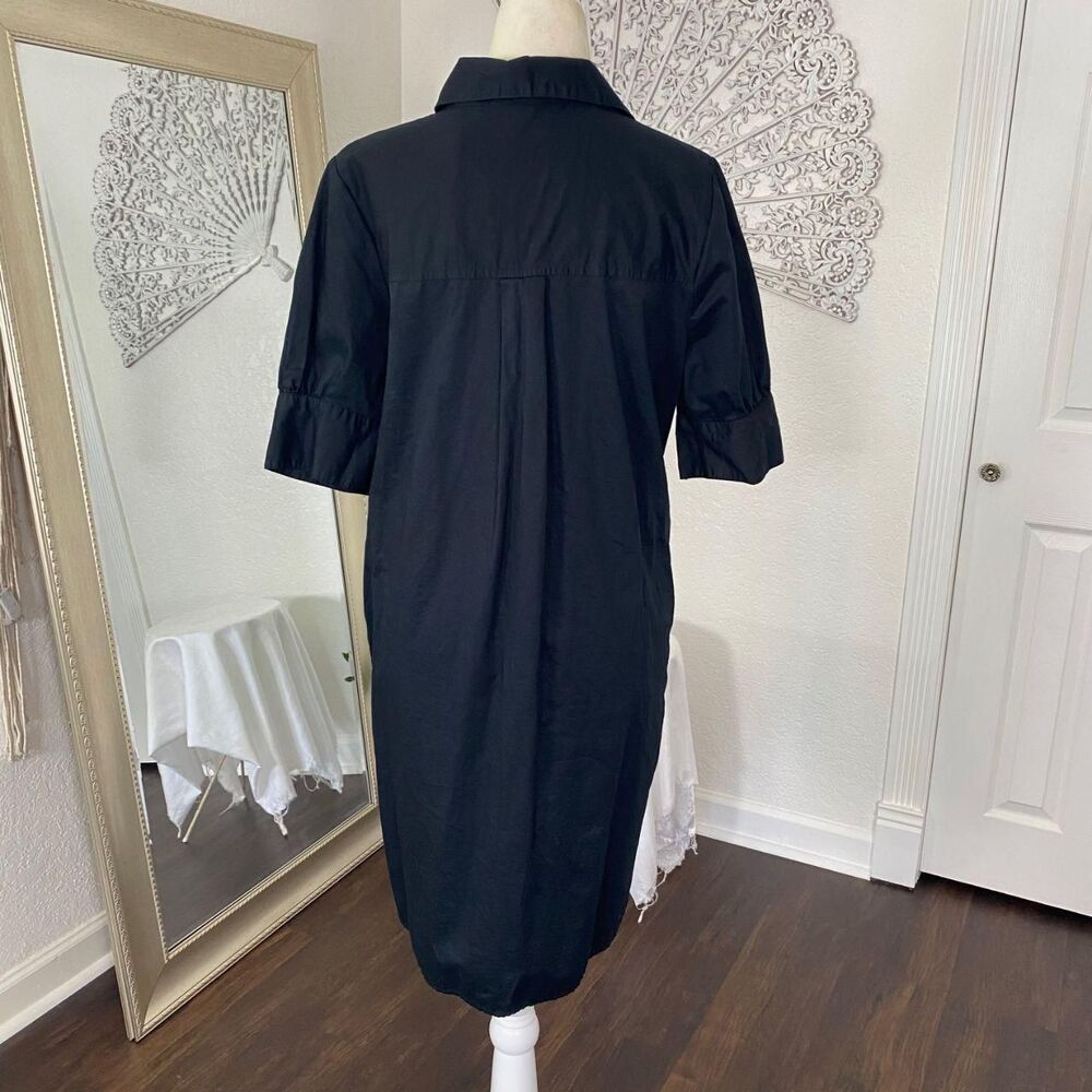 Old Navy Cute Black 100% Cotton Button Up Dress Mini Knee Length Size S - Picture 3 of 7